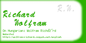 richard wolfram business card